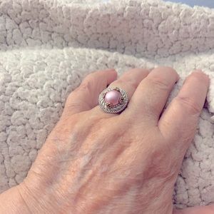 Judith Ripka pink pearl ring